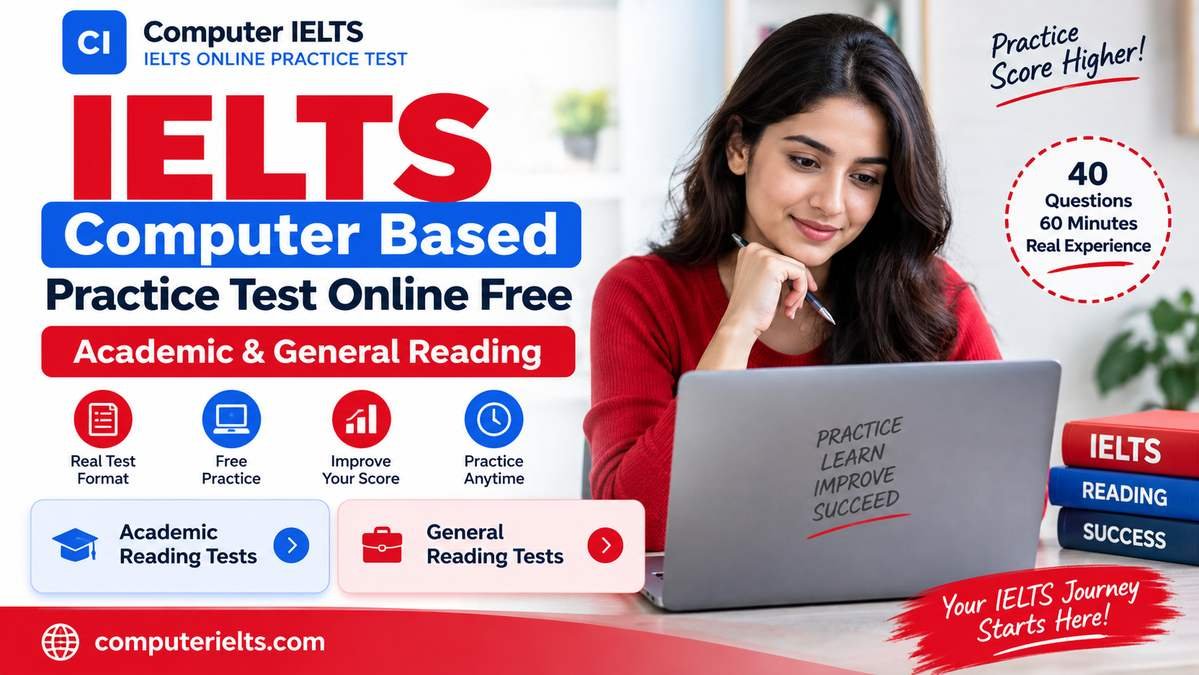 IELTS Computer Based Practice Test Online Free – Academic & General Reading